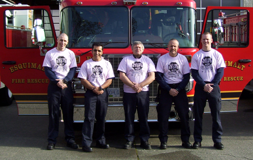 Esquimalt Fire Crew Pink Shirt Day