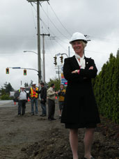 Mayor Desjardins at Craigflower-Tillicum Intersection