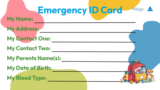 Kids Emergency ID Card 