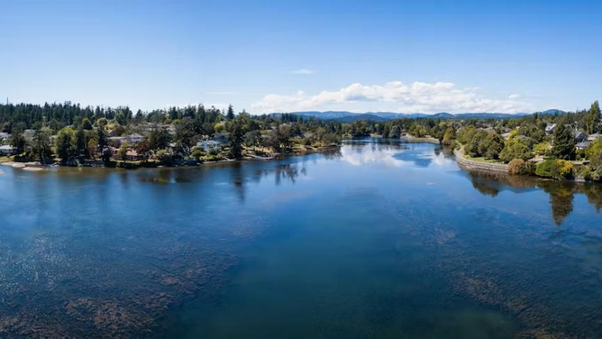View of the Gorge Waterway with both Esquimalt and Saanich shorelines