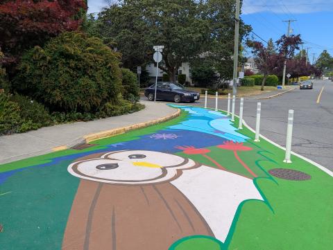 The street mural near Saxe Point.