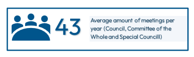 Average number of meetings per year is 43